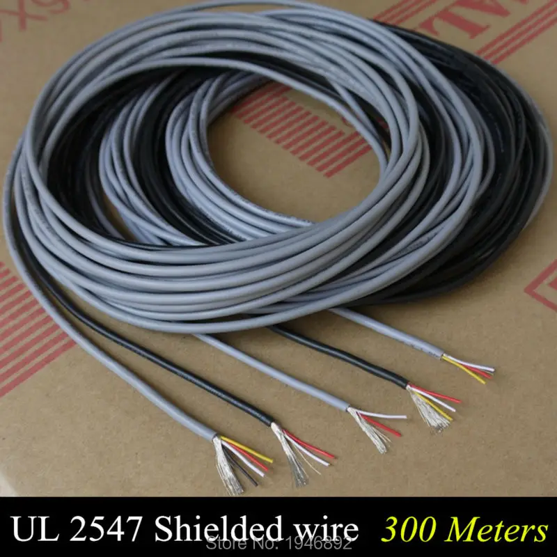 300m UL 2547 28/26/24 AWG Multi core Control Cable Copper Wire Shielded Audio Cable Headphone