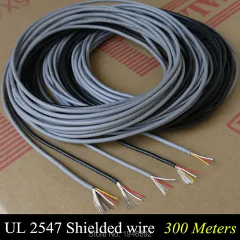 

300m UL 2547 28/26/24 AWG Multi-core Control Cable Copper Wire Shielded Audio Cable Headphone Cable Signal Wire Cable