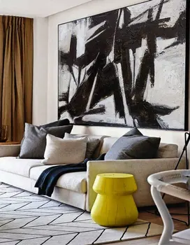 

handmade Art Canvas Black and white oil Painting Modern Wall Picture Watercolor Pastel Art Canvas manual Home Wall Art Decor