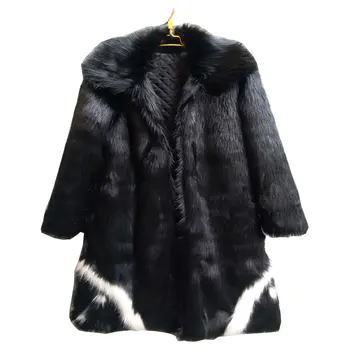 

2017 New Men's Winter Faux Fur Jacket Black Gown White Style Long Windbreaker Fox Thick Warm Fashion Man Leahter Fur Coat