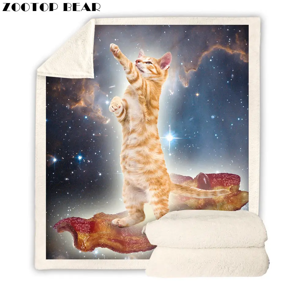 Cat Throw Blanket Skull 3D Print Hot Star Anime Funny Very Soft Kids Animal Warm Quilt Travel Brand Picnic Fashion Office Adult | Дом и сад