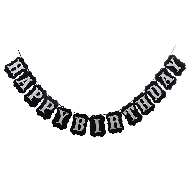 Happy Birthday String Flags Paper Cardboard Bunting Banner Letter