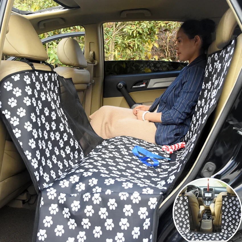 Переноска для домашних животных с рисунком лапы автомобильные чехлы на сиденья для домашних животных ткань Оксфорд Водонепроницаемая задняя скамья заднего сиденья аксессуары для путешествий Чехол для автомобильного сиденья коврик
