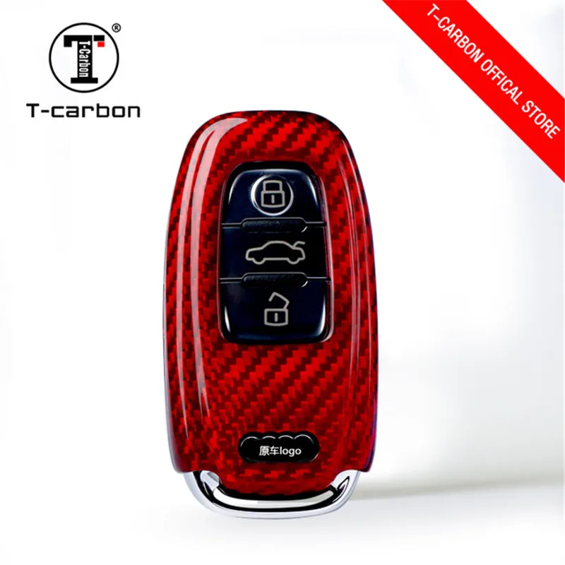 

Auto Key Chains Protection Shell Cover key Case Pure Real Carbon Fiber For Car for Audi A6L A1 Q3 Q7 TT R8 A3 S3 Car Accessories