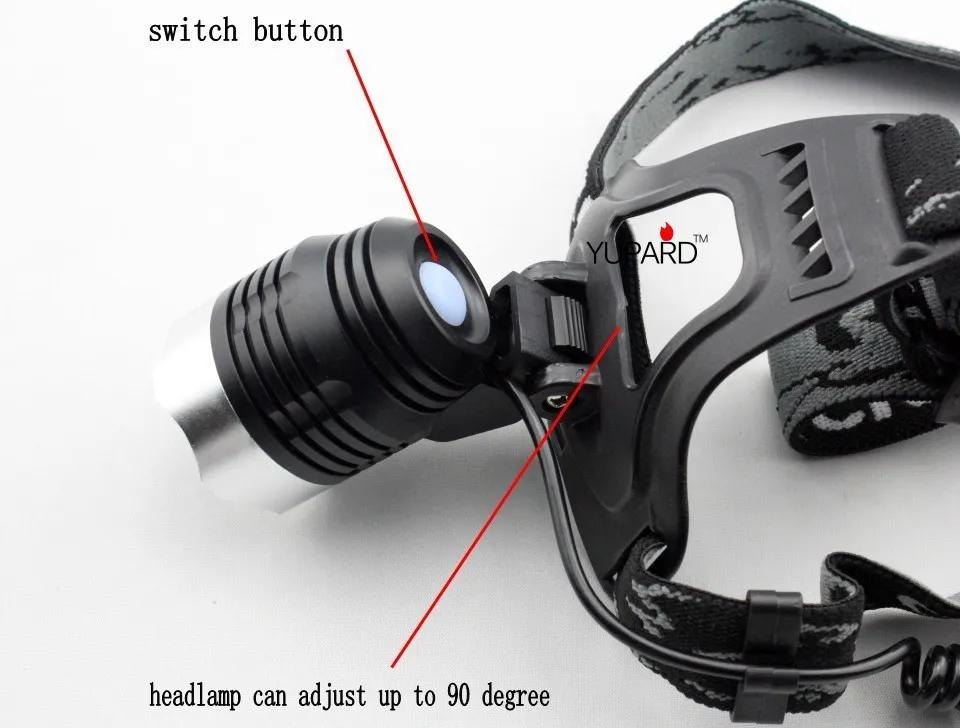 YUPARD налобный фонарь велосипедный фонарь куртка для походов и рыбалки XM-L2 T6 светодиодный фара головного света+ 2x18650 2200 мАч аккумулятор+ Зарядное устройство