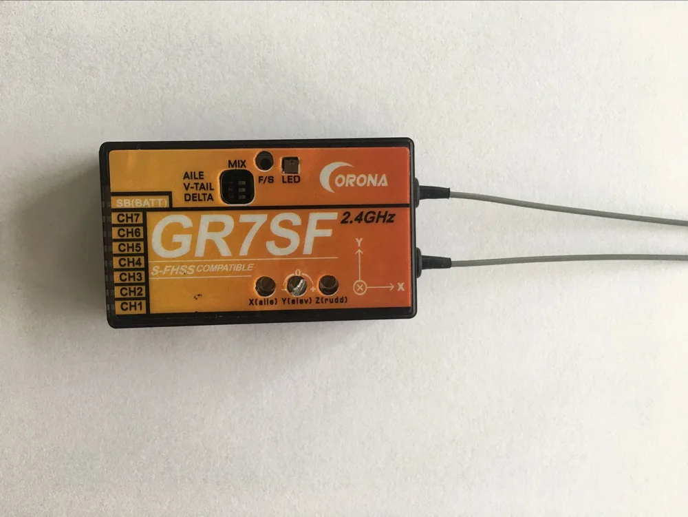 

CORONA 2.4 7CH GR7SF S-FHSS receiver buil in Gyro Compatible with FUTABA T6J T8J 10J T14SG