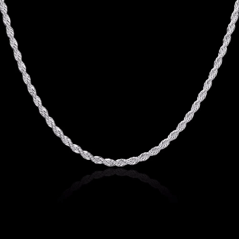 1 шт 3 мм ширина чистого 925 пробы Серебряное ожерелье с "925" штампом мужские ювелирные изделия