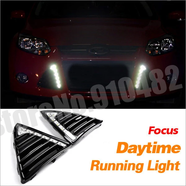 

Free Shipping 1:1 Replacement Original Position LED Fog Lamp cover 3 GEN DRL Daytime Running Light For Ford Focus 2012 2013