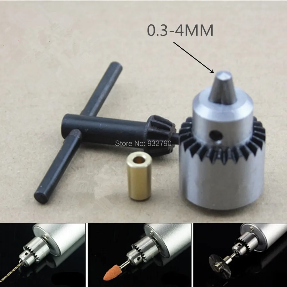 

New Electric Drill Grinding Mini Drill Chuck Key Type JT0 Drill Chucks 0.3mm-4mm Capacity Range w/ 3.17mm Shaft Connecting Rod