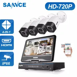 SANNCE 10,1 "ЖК дисплей 8CH HD 720 P DVR 1500TVL в/Открытый Всепогодный дома безопасности камера системы