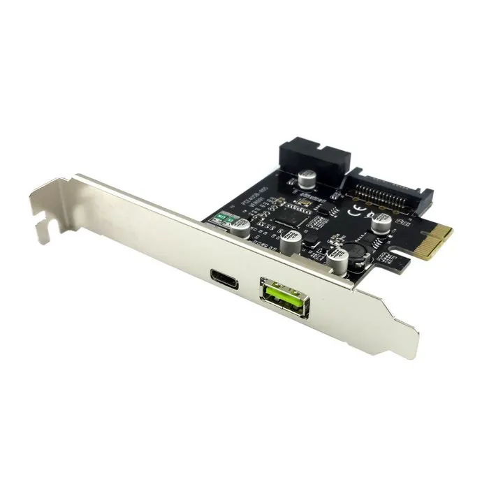 

PCI-E 1x Express to USB 3.1 Type C USB-C & USB 3.0 Dual Port Add on Expansion Card Adapter for PC Computer
