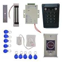 180KG Magnetic Lock +125KHz RFID Reader Password Keypad Access Control System Security Kit + IR NO Touch Exit Button