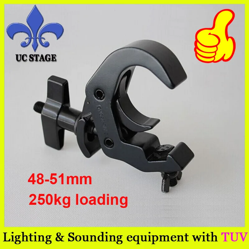 

Global Truss Quick Rig Clamp Aluminum Heavy Duty Hook Style fits 2" Truss 550 lb