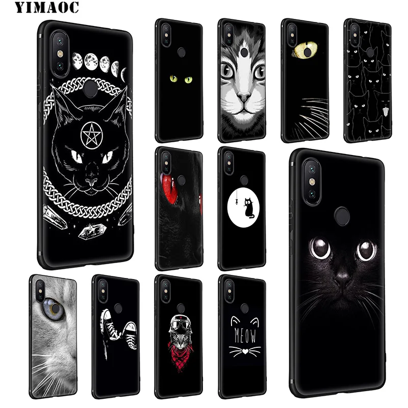 YIMAOC Black Cat Eyes Soft Silicone Case for Xiaomi Redmi 7A Note 7 6 6A 5 4 4X 4A 5A S2 Plus K20 Pro Lite |