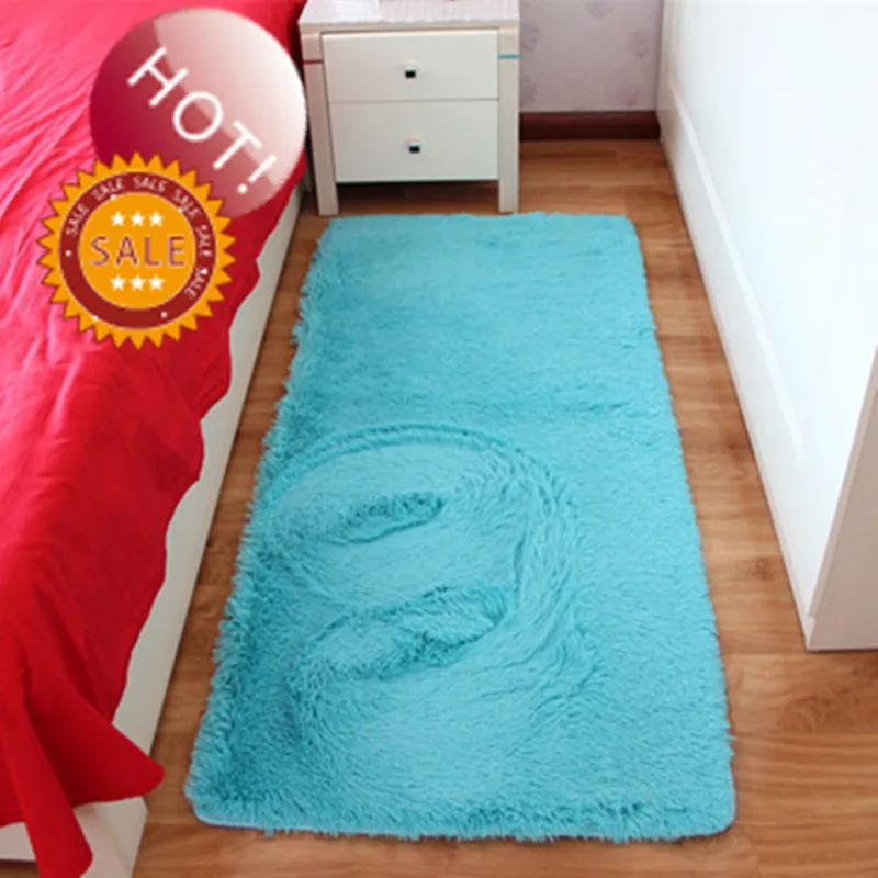 

Free Shipping Blue Rectangle Carpet Rug Bath Mat Shaggy Rug Absorbent Non-Slip Prayer Mats Tapetes Para Quato Nice Alfombras