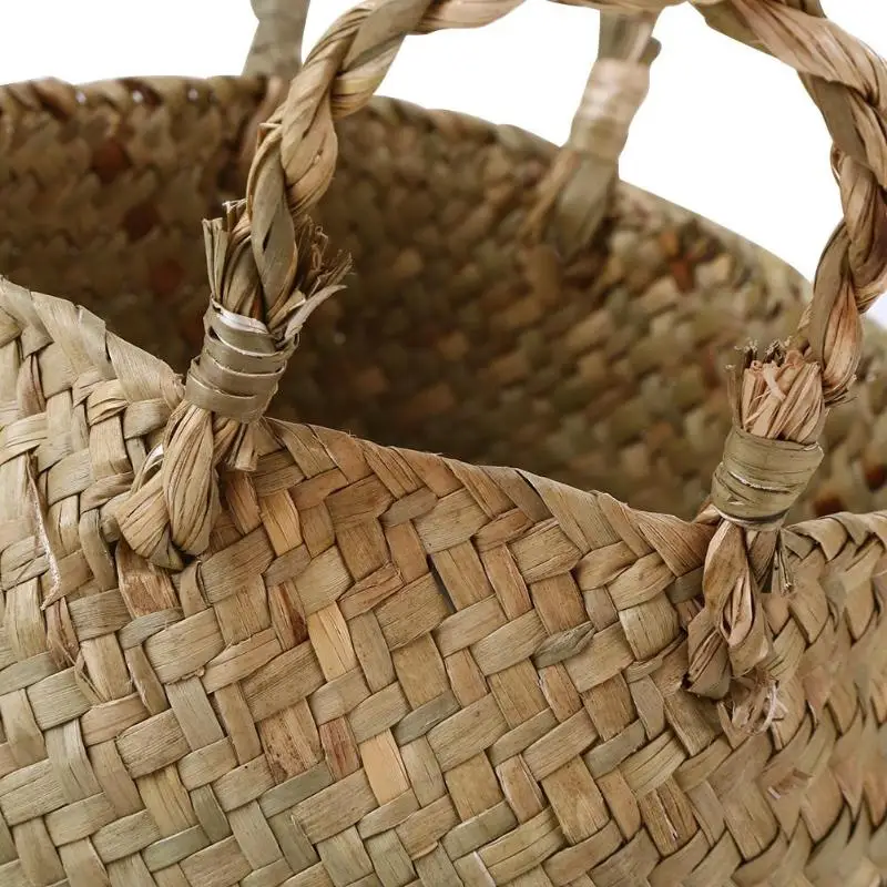 Складная корзина для хранения, креативная Плетеная соломенная плетеная корзина для цветов, садовая плантатор, поставщик белья