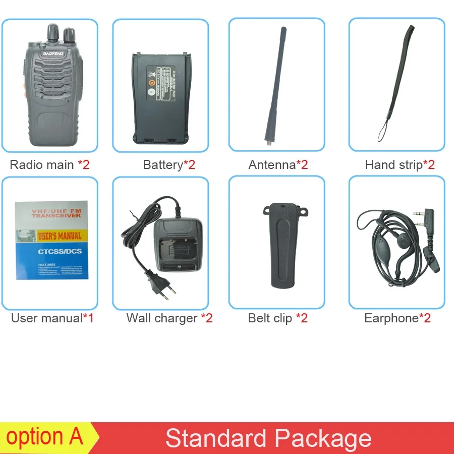 with headset 2 шт./компл. baofeng BF-888S рация портативное радио BF888s 5 Вт 16CH UHF 400-470 МГц BF 888 S коммуникатор передатчик трансивер - Цвет: with headset