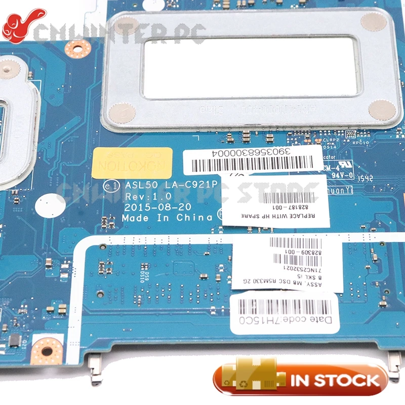 NOKOTION для hp 15-AC 15-AC637TX Материнская плата ноутбука ASL50 LA-C921P 828187-601 828187-001 828187-501 828187-001 i5-6200U R5 M330