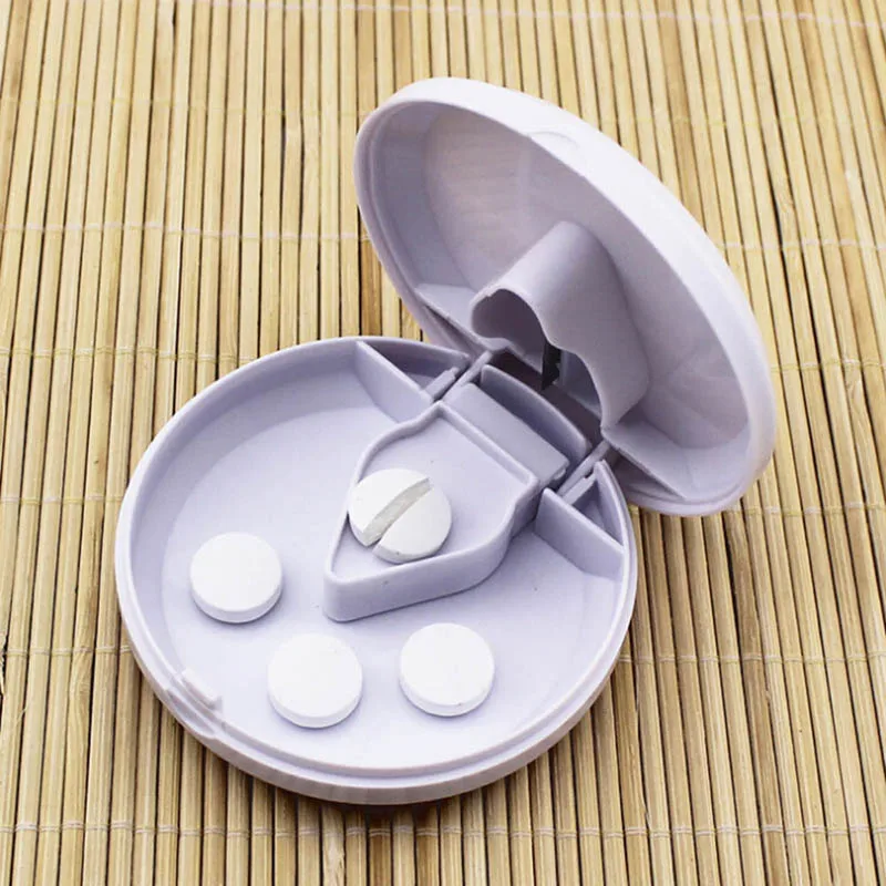 

Portable Mini Smal Pill Splitters Medicine Cut Compartment Box Holder Pill Cutter Splitter Divide Storage Case