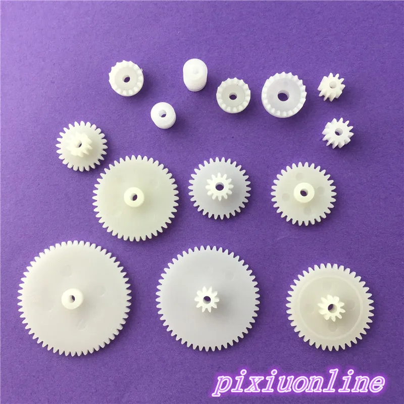 13pcs K005Y Common Plastic Axis Transmission Single Crown Tooth Worm Gear Set DIY Toy Parts High Quality On Sale