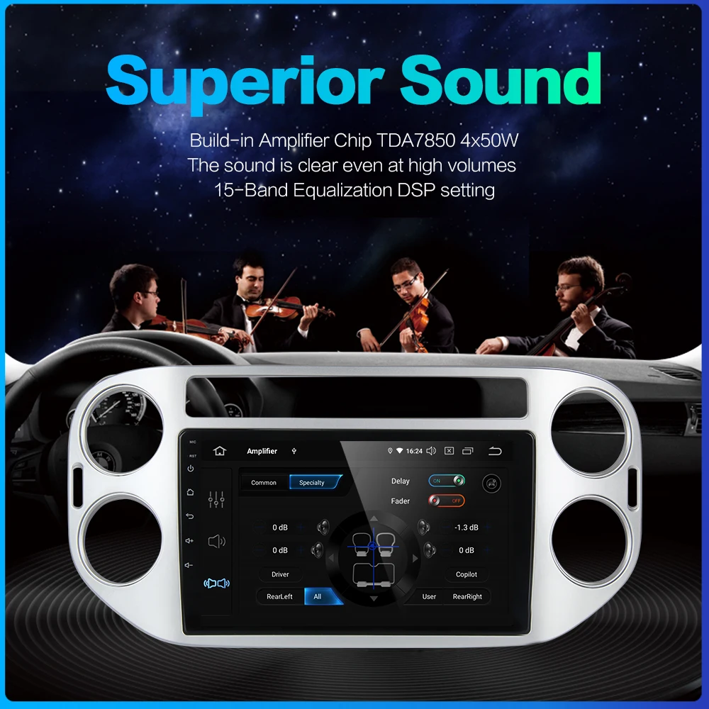 Best Dasaita 9" IPS 1 din Radio Car Android 9.0 for Volkswagen VW Tiguan 2010 2011 2012 2013 2014 2015 GPS Navigation 64GB ROM DSP 4