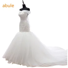 abule wedding dress 2017 mermaid Princess Designer lace up luxurious wedding gowns Custom sll size vestido de noiva