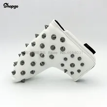 [С заклепками; Цвет Черный; сезон] премиум-класса для игры в гольф чехол для короткой клюшки Магнитная застежка Чехлы для клюшек для гольфа из искусственной кожи с плюшевой подкладкой черные и белые Супер Новинка