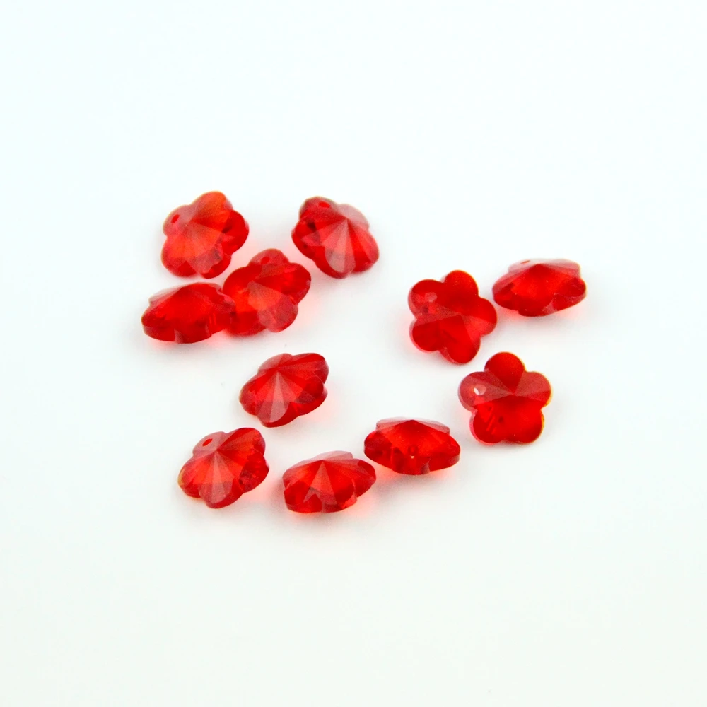 

50/lot 14mm Colorful Crystal Flower Beads In 1 Hole For Crystal Chandelier Pendants Home Decoration Jewelry Making