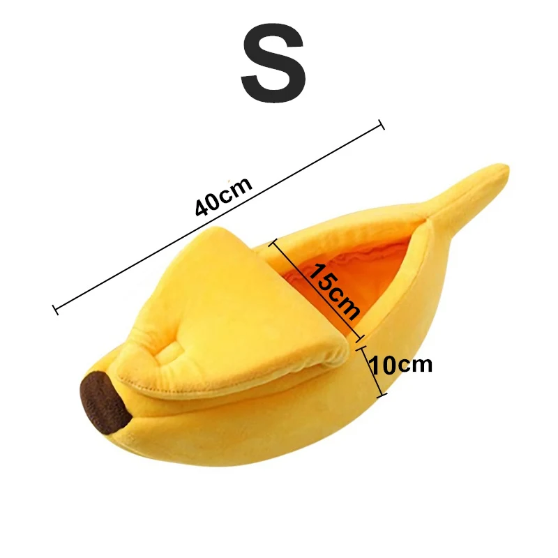 Новая креативная плюшевая кровать для маленьких домашних животных дом банан Ананас Форма клубники мягкий лежак для питомца клетка удобный банан кошка кровать - Цвет: Banana-S