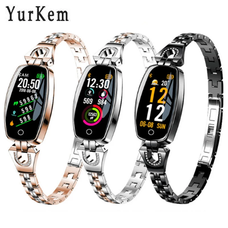 

Yurkem S8 Smart Bracelet Heart Rate Blood Pressure Measurement Sleep Monitor sports IP67 smart watch For women PK xaomi mi band