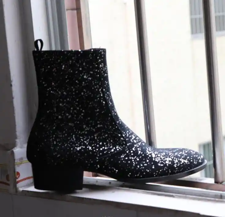 shiny black chelsea boots mens