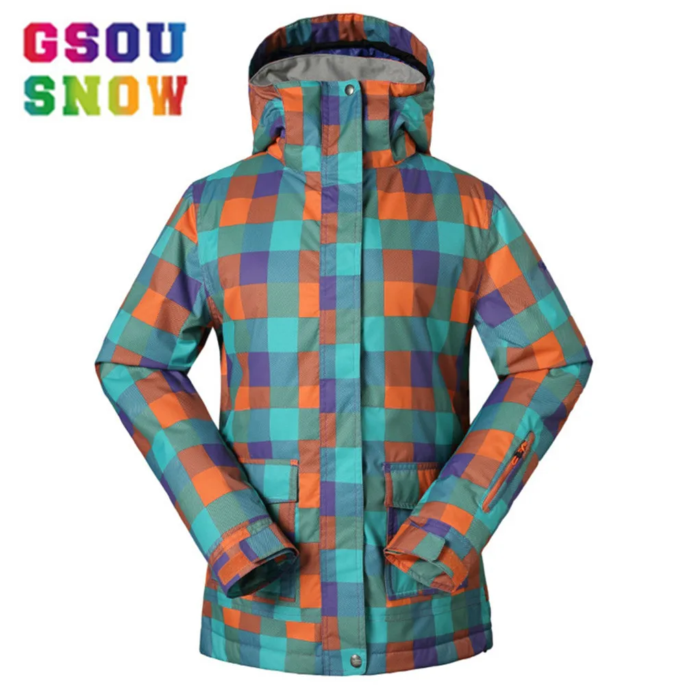

GSOU SNOW Women Ski Jacket Warm Girls Snow Jacket Colorful 10K Thermal Skiing And Snowboarding Windproof Jacket Female