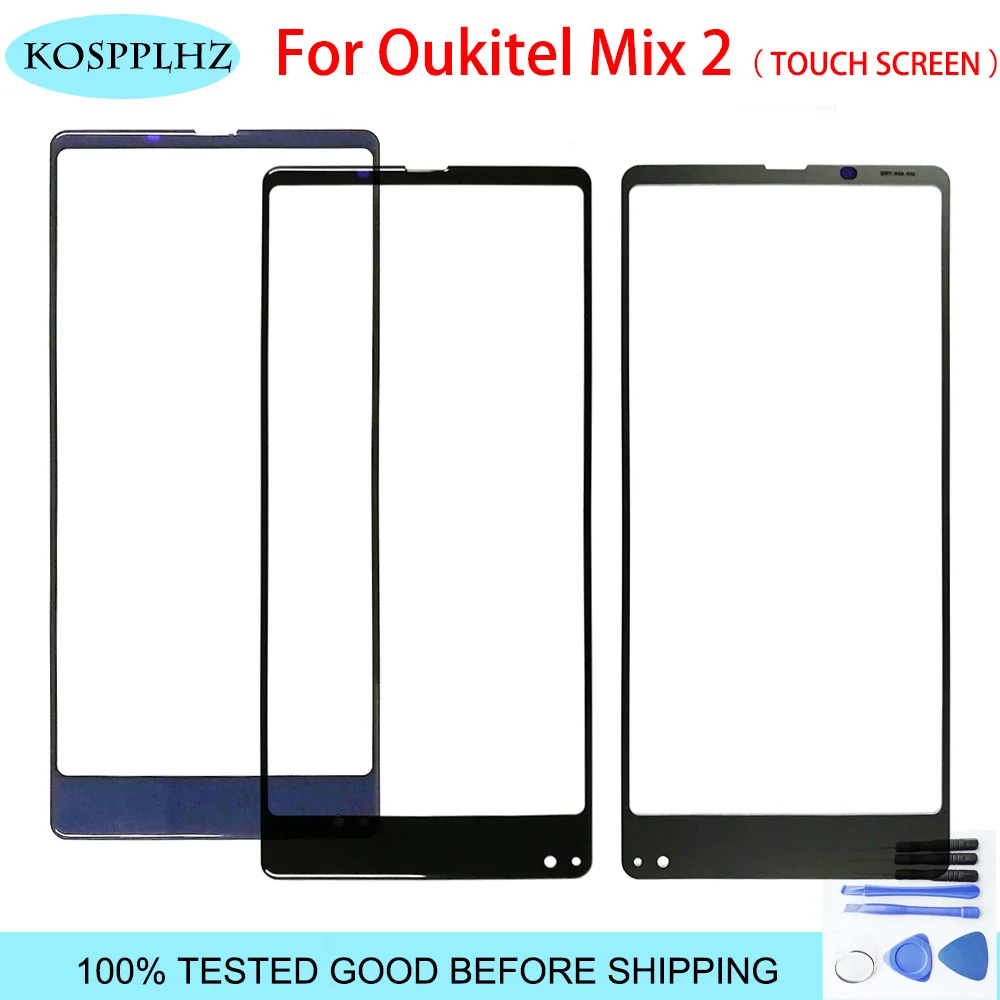 

KOSPPLHZ For OUKITE MIX 2 Front Glass Screen Lens 100% New Front Touch Screen Glass Outer Lens for OUKITEL MIX2 +Tools