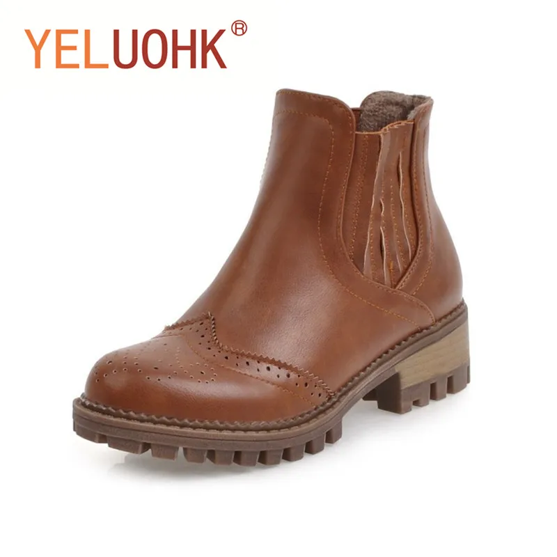 

33-43 Ankle Boots For Women Winter Boots Heel Winter Shoes Women Boots Big Size
