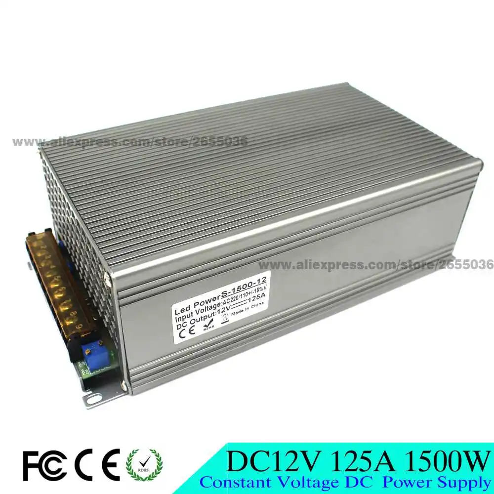 DC 12 V 125A 1500 W Питание преобразователь драйвера 110 220 AC к DC12V импульсивный источник питания для промышленного оборудования светодиодный Светодиодный модуль xge ccтв