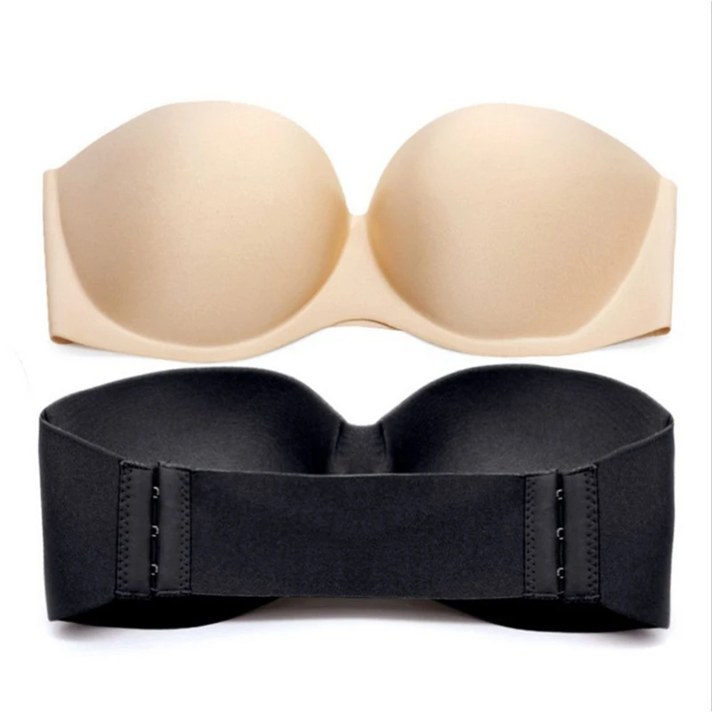 

Women Push Up Strapless Backless Padded Bra Underwire Women Invisible Bra
