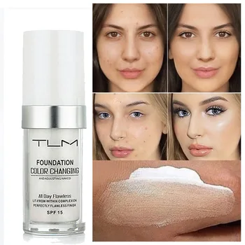 

Concealer Liquid Sunblock SPF 15 Moisturizer Color Changing Foundation Full Coverage Adjust Skin Tone Bases Make Up Women