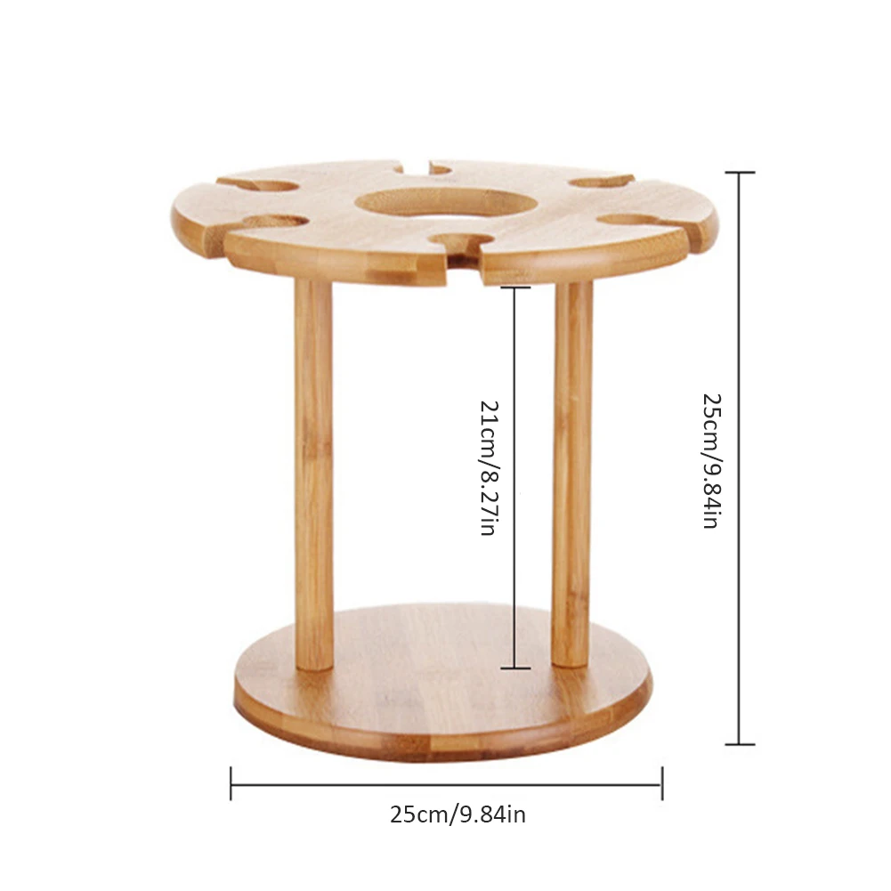 Бамбуковый твердый деревянный 6 отверстий винный шкаф украшение бокал вверх дном винный шкаф без винного стекла