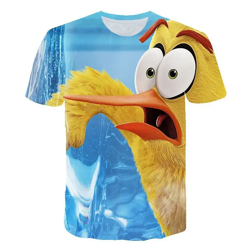 

2019 Summer New Angry Birds 3D Printed TShirt Women Men Casual Short Sleeve the Movie Angry Birds 2 Cartoon Tshirt Fashion Shirt