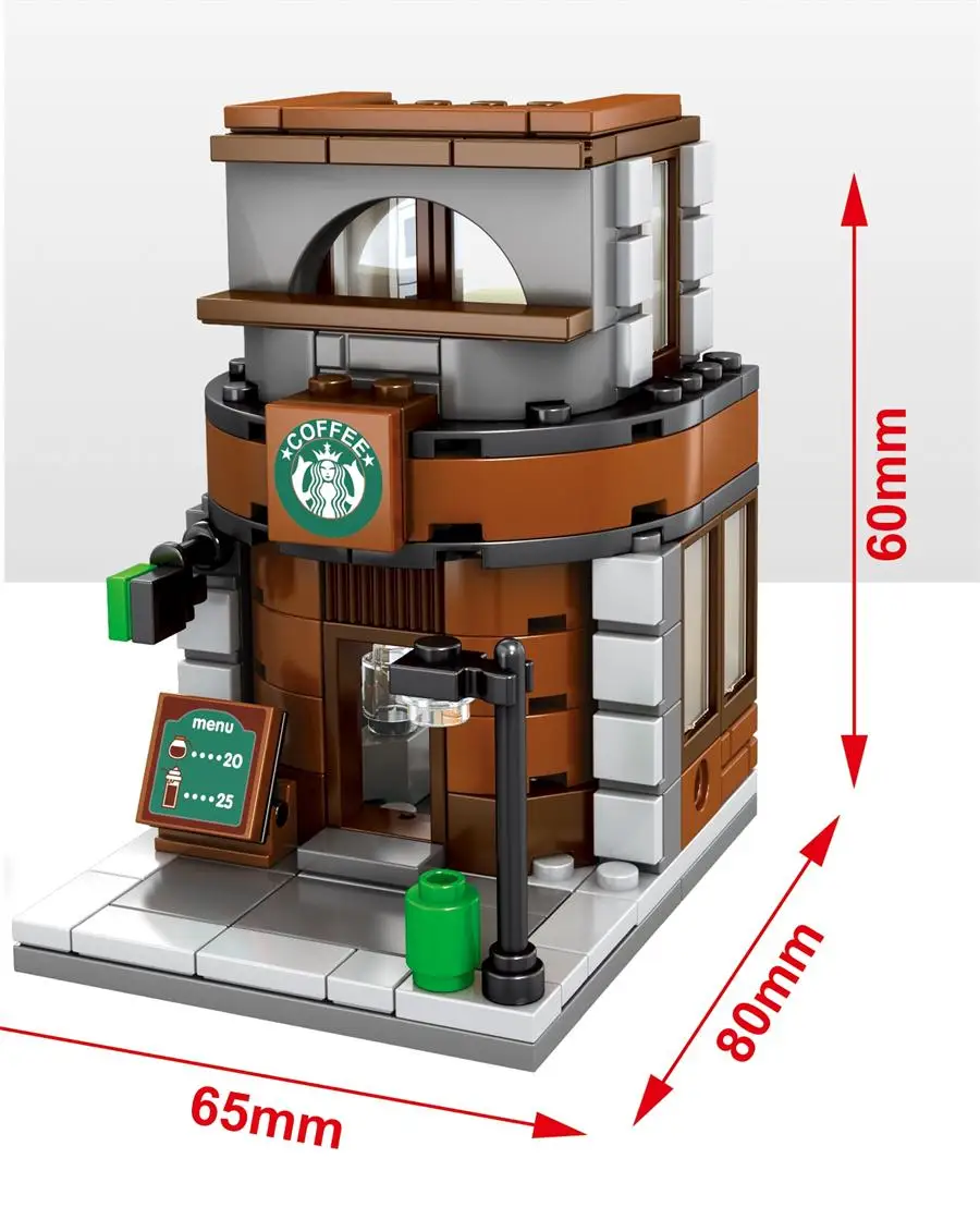 Блоки sembo Mini Street Shop Строительные кирпичи милый микро магазин модель супер рынок Развивающие детские игрушки забавные подарки для детей