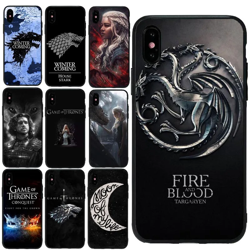 

Game Thrones Daenerys Dragon Jon Snow tyrion lannister Soft Phone Case Fundas For iPhone 11Pro 7 6 6S 6Plus 8 8Plus X 5 5S SE