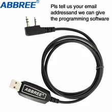 Cabo usb de programação abbree, cabo win xp/win7/win8/win10 para abbree AR-F1 AR-F2 AR-F6 AR-F8 walkie talkie rádio portátil