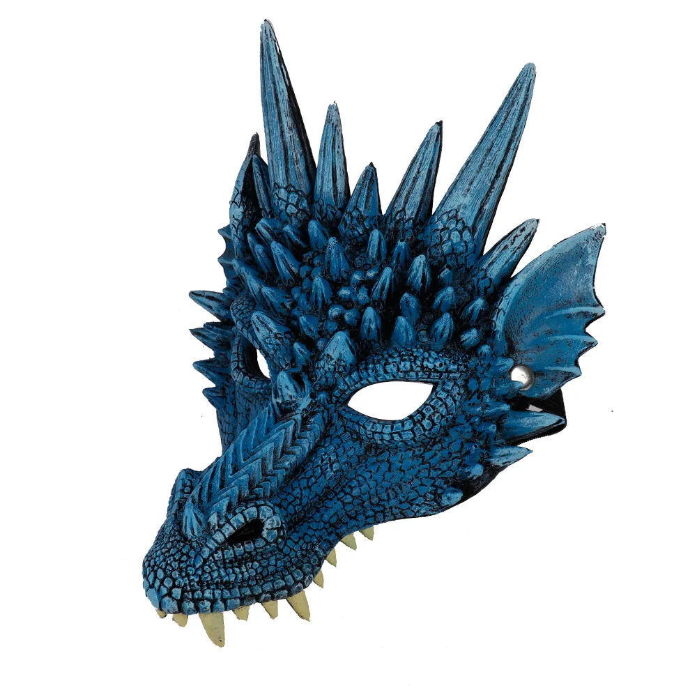 Новогоднее украшение карнававечерние льный костюм животного для вечеринки дракон Косплей Маскарадная маска для лица динозавр