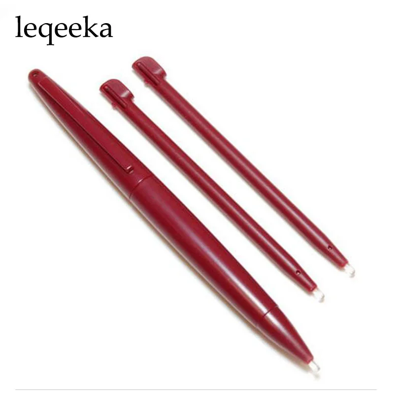 

Original 3 in 1 stylus set for Nintendo DSi XL large & small slot in - red wine