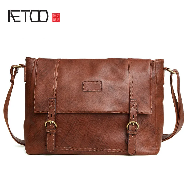 

AETOO The new leather men 's bag fashion casual cross men' s shoulder bag Messenger bag men 's bag
