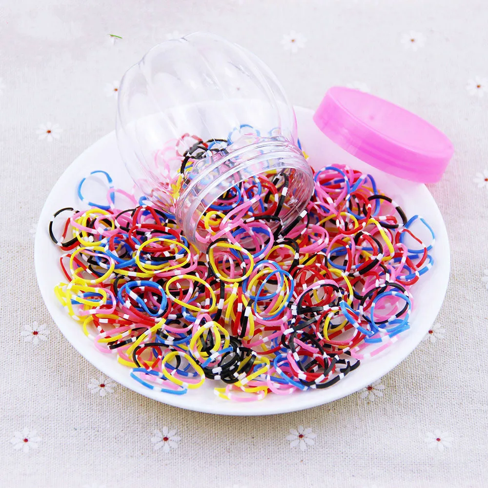 

300PCS Lovely Baby Girls Disposable Colourful Ring Elastic Hair Bands Cute Children Rubber Bands Scrunchies Hair Accessories
