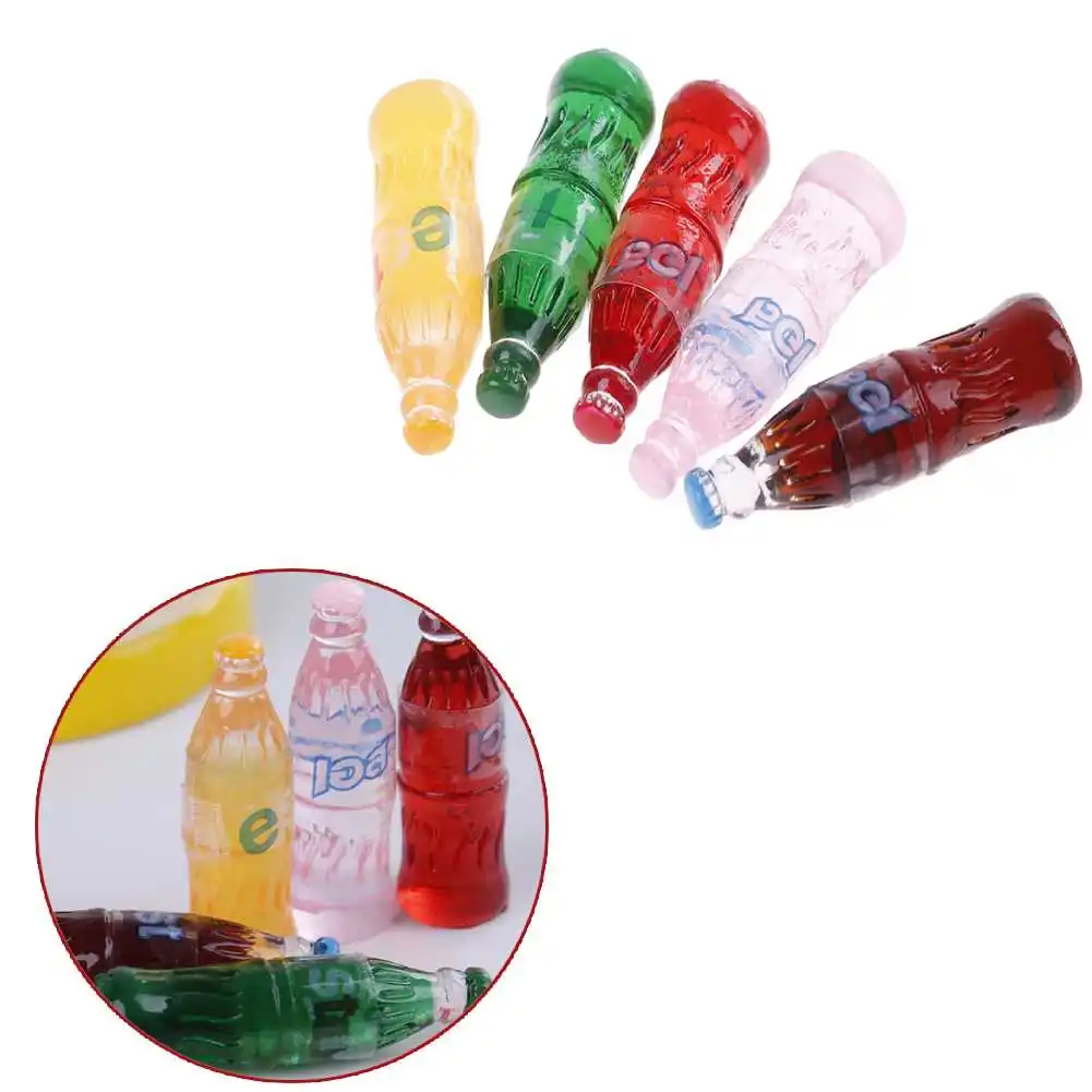 

5pcs Mini Soda Cola Model Dollhouse Miniature Drink Play Food Doll House Kitchen Toys For 1:12 Scale