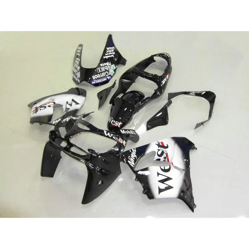 ABS motorcycle full fairing kit for Kawasaki ZX9R 2002 2003 black west body repair road Fairings parts Ninja ZX 9R 02 03 YH04