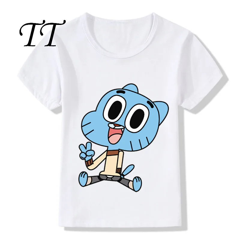 

Children The Amazing World Of Gumball Cartoon Character Design Funny T-shirts Kids Clothes Boys Girls Summer Tops Tees,ooo5126