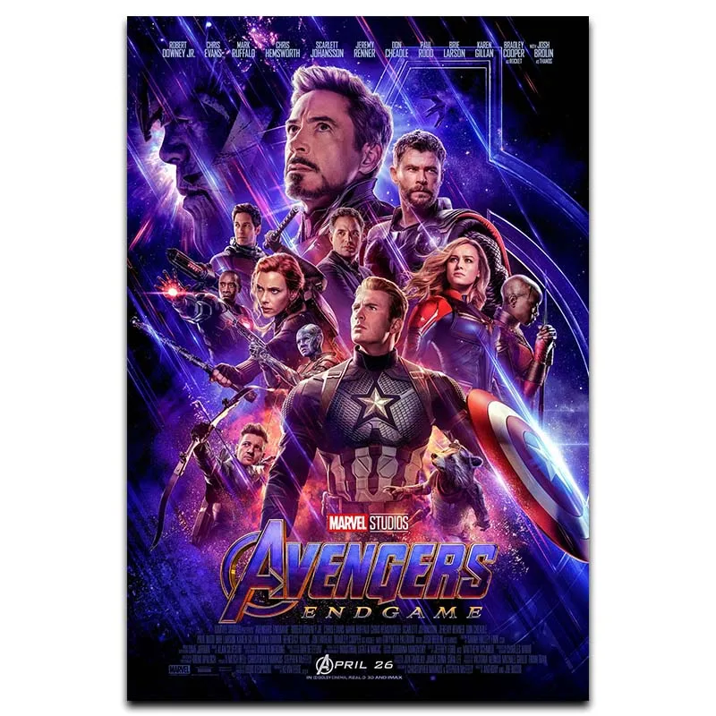 

Avengers Endgame Superheroes Movie Silk Poster Wall Art Prints 12x18 24x36 inch Decoration Picture for Living Room